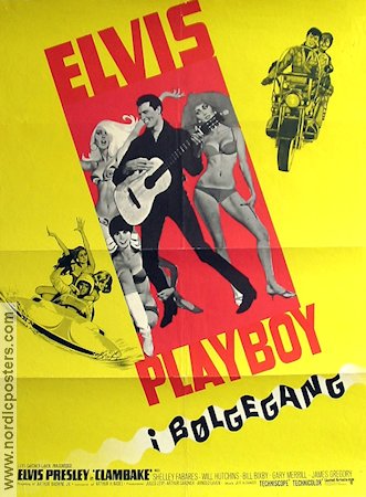 Clambake 1967 poster Elvis Presley Arthur H Nadel Musikaler Motorcyklar Damer Rock och pop Bilar och racing