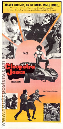 Cleopatra Jones 1973 poster Tamara Dobson Bernie Casey Shelley Winters Jack Starrett Black Cast Bilar och racing Agenter