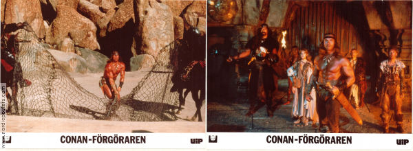 Conan förgöraren 1984 lobbykort Arnold Schwarzenegger Grace Jones Richard Fleischer Hitta mer: Conan