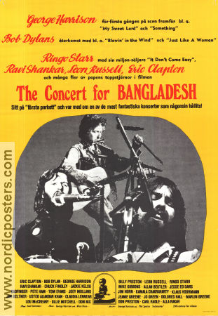 The Concert for Bangladesh 1972 poster George Harrison Bob Dylan Ringo Starr Eric Clapton Saul Swimmer Rock och pop Dokumentärer
