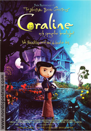 Coraline 2009 poster Dakota Fanning Henry Selick Animerat