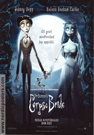 Corpse Bride 2005 poster Johnny Depp Helena Bonham Carter Tim Burton Animerat
