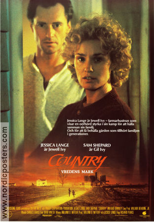 Country 1984 poster Jessica Lange Sam Shepard Wilford Brimley Richard Pearce