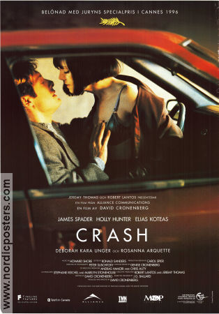 Crash 1996 poster James Spader Holly Hunter Elias Koteas David Cronenberg Bilar och racing