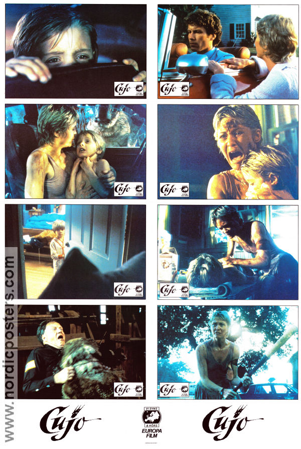 Cujo 1983 lobbykort Dee Wallace Daniel Hugh Kelly Danny Pintauro Lewis Teague Text: Stephen King Hundar