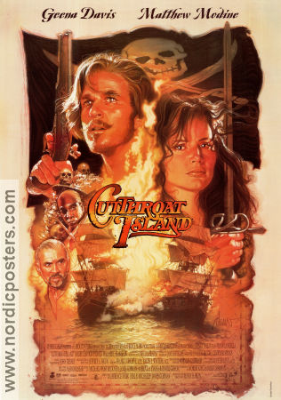 Cutthroat Island 1995 poster Geena Davis Matthew Modine Renny Harlin Äventyr matinée