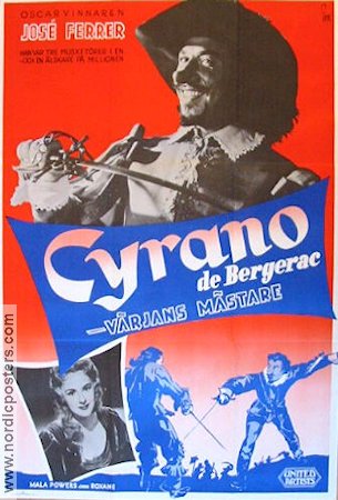 Cyrano de Bergerac 1951 poster José Ferrer Mala Powers Äventyr matinée