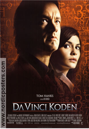 Da Vinci-koden 2006 poster Tom Hanks Audrey Tautou Jean Reno Ron Howard