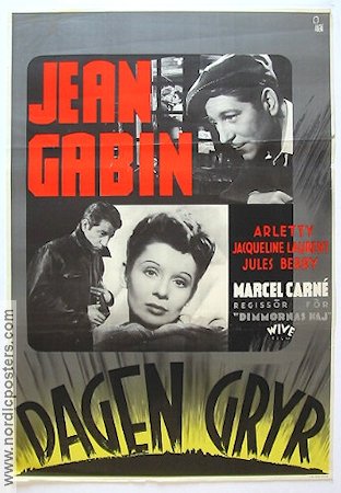 Dagen gryr 1939 poster Jean Gabin Jacqueline Laurent Marcel Carné