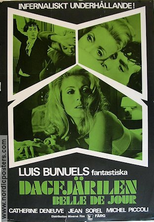 Dagfjärilen 1967 poster Catherine Deneuve Jean Sorel Michel Piccoli Luis Bunuel