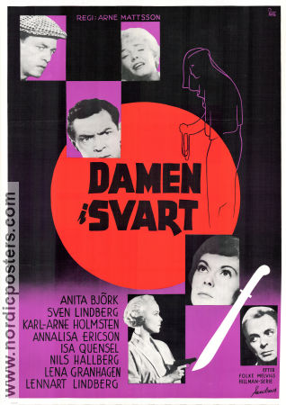 Damen i svart 1958 poster Anita Björk Annalisa Ericson Nils Hallberg Arne Mattsson Hitta mer: Hillman Filmbolag: Sandrews