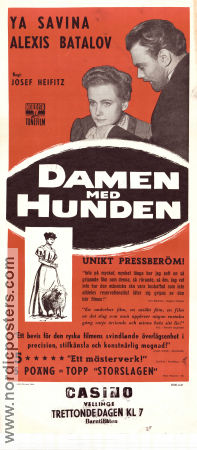 Damen med hunden 1960 poster Iya Savvina Aleksey Batalov Nina Alisova Iosif Kheifits Ryssland