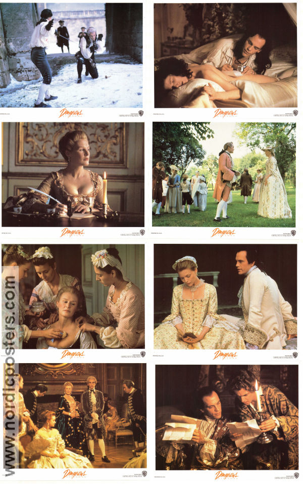 Dangerous Liaisons 1988 lobbykort Glenn Close John Malkovich Michelle Pfeiffer Uma Thurman Stephen Frears