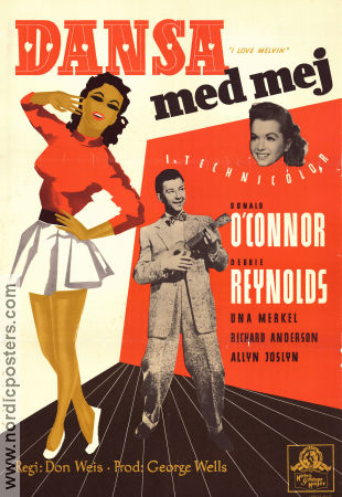 Dansa med mej 1953 poster Donald O´Connor Debbie Reynolds Una Merkel Don Weis Musikaler