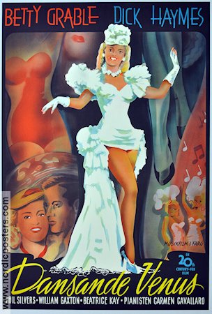 Dansande Venus 1945 poster Betty Grable Musikaler