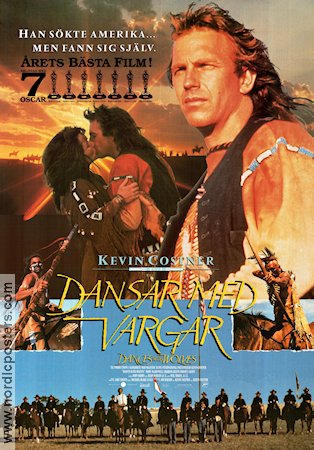 Dansar med vargar 1990 poster Mary McDonnell Graham Greene Kevin Costner