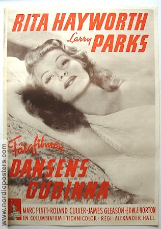 Dansens gudinna 1947 poster Rita Hayworth Larry Parks Musikaler