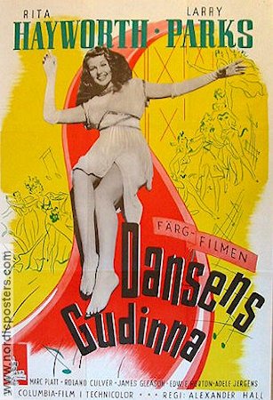 Dansens gudinna 1947 poster Rita Hayworth Larry Parks Musikaler