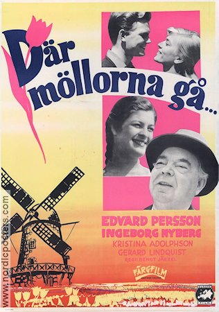 Där möllorna gå 1956 poster Edvard Persson Ingeborg Nyberg