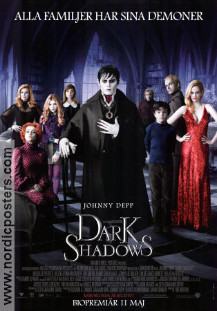 Dark Shadows 2012 poster Johnny Depp Michelle Pfeiffer Eva Green Tim Burton