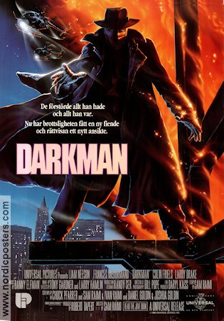 Darkman 1990 poster Liam Neeson Sam Raimi
