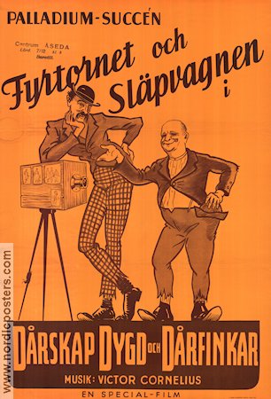 Dårskap dygd och dårfinkar 1923 poster Fyrtornet och Släpvagnen Fy og Bi Greta Nissen Stina Berg Harald Madsen Lau Lauritzen Danmark