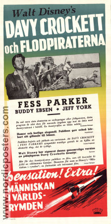 Davy Crockett och flodpiraterna 1958 poster Fess Parker