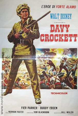 Davy Crockett vildmarkens hjälte 1955 poster Fess Parker Buddy Ebsen Basil Ruysdael Norman Foster