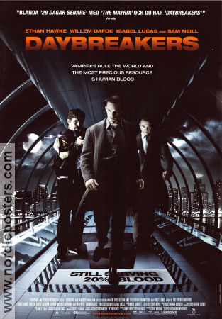 Daybreakers 2009 poster Ethan Hawke Willem Dafoe Sam Neill Michael Spierig