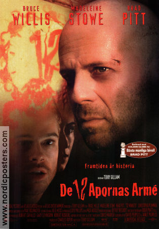 De 12 apornas armé 1995 poster Bruce Willis Brad Pitt Madeleine Stowe Terry Gilliam