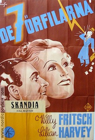 De 7 örfilarna 1937 poster Willy Fritsch Lilian Harvey Filmbolag: UFA