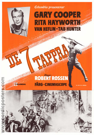 De 7 tappra 1959 poster Gary Cooper Rita Hayworth Van Heflin Robert Rossen