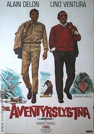 De äventyrslystna 1968 poster Alain Delon Lino Ventura