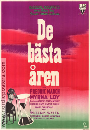 De bästa åren 1946 poster Fredric March Myrna Loy Dana Andrews Teresa Wright Virginia Mayo William Wyler