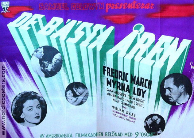 De bästa åren 1946 poster Fredric March Myrna Loy William Wyler