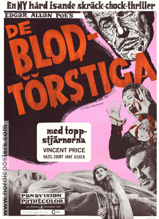 De blodtörstiga 1964 poster Vincent Price Hazel Court Jane Asher Roger Corman