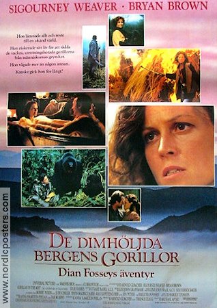 De dimhöljda bergens gorillor 1988 poster Sigourney Weaver Bryan Brown Julie Harris Michael Apted Hitta mer: Dian Fossey Berg