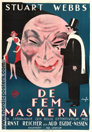De fem maskerna 1926 poster Ernst Reicher Aud Egede-Nissen Lupu Pick Hitta mer: Stuart Webbs