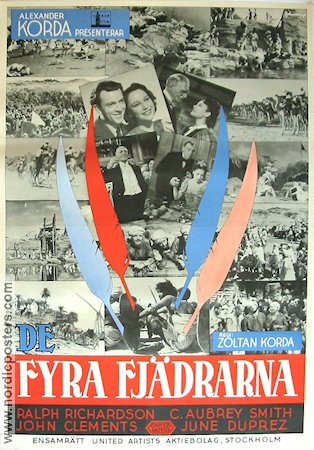 De fyra fjädrarna 1939 poster Ralph Richardson Zoltan Korda