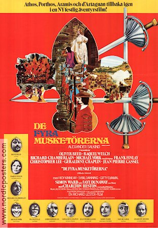 De fyra musketörerna 1974 poster Michael York Raquel Welch Oliver Reed Richard Lester