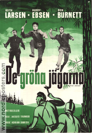 De gröna jägarna 1959 poster Keith Larsen Buddy Ebsen Don Burnett Jacques Tourneur