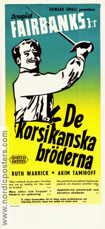 De korsikanska bröderna 1941 poster Douglas Fairbanks Jr Ruth Warrick Akim Tamiroff Gregory Ratoff Äventyr matinée