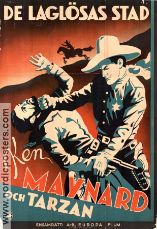 De laglösas stad 1931 poster Ken Maynard Tarzan Horse Phil Rosen