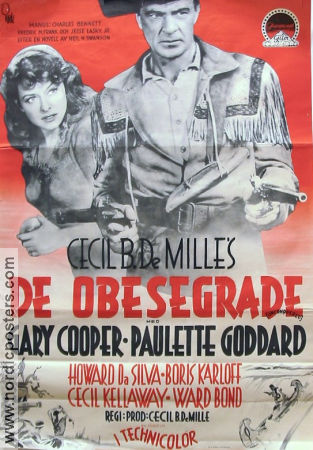 De obesegrade 1947 poster Gary Cooper Paulette Goddard Boris Karloff Cecil B DeMille
