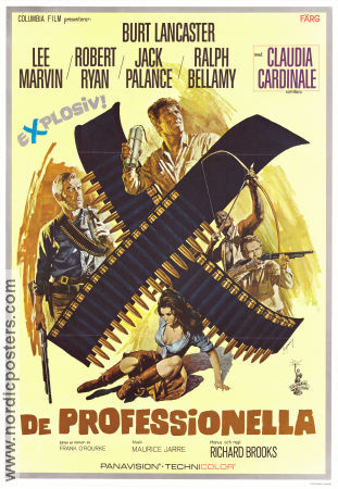 De professionella 1966 poster Burt Lancaster Lee Marvin Claudia Cardinale Richard Brooks