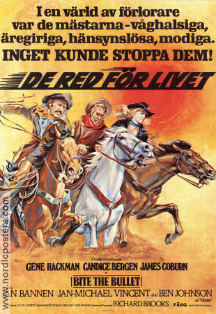 De red för livet 1975 poster Gene Hackman Candice Bergen James Coburn Richard Brooks Hästar