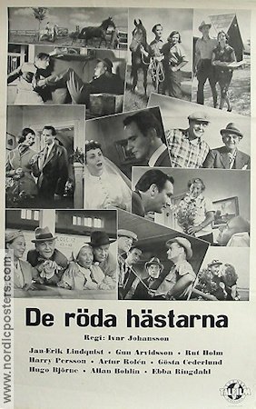 De röda hästarna 1954 poster Gun Arvidsson Jan-Erik Lindqvist Allan Bohlin Ivar Johansson Hästar