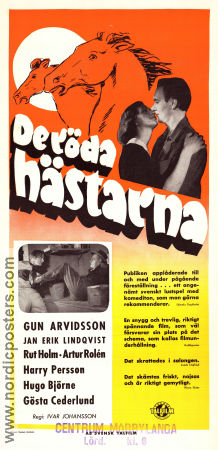 De röda hästarna 1954 poster Gun Arvidsson Jan-Erik Lindqvist Allan Bohlin Ivar Johansson Hästar