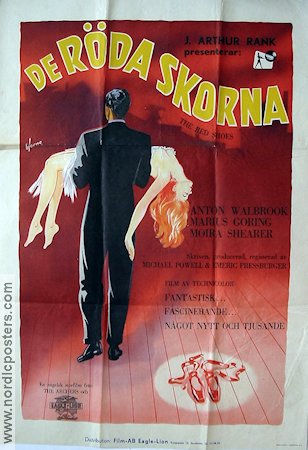 De röda skorna 1948 poster Anton Walbrook Moira Shearer Affischkonstnär: Walter Bjorne Balett