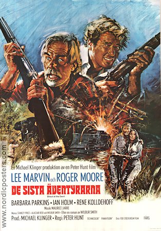 De sista äventyrarna 1976 poster Roger Moore Lee Marvin Barbara parkins Peter R Hunt